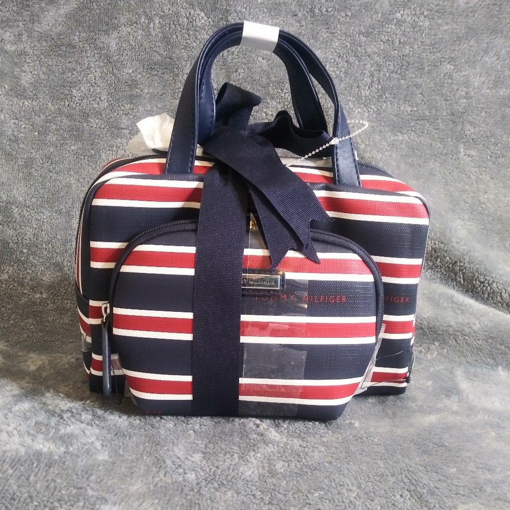 NWT Tommy Hilfiger 2pc Cosmetic Makeup Bag Set